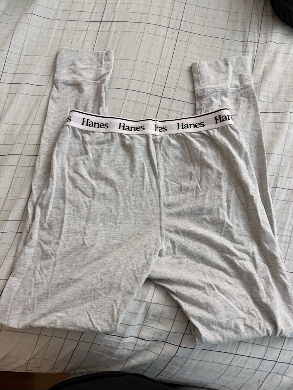 Hanes Light Gray Logo Elastic Waistband Leggings